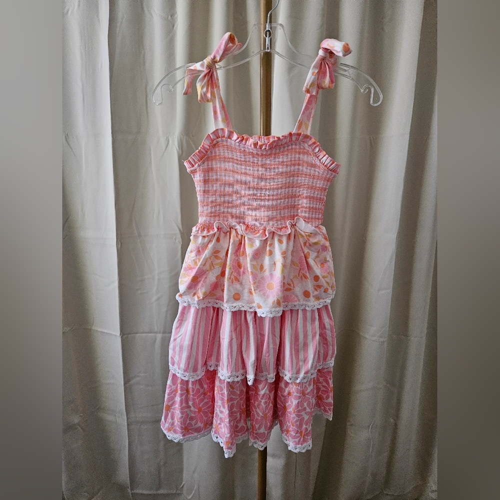 Oopsie Dasiy Anna Pink Daisy Layered Lace Dress - Picture 4 of 6